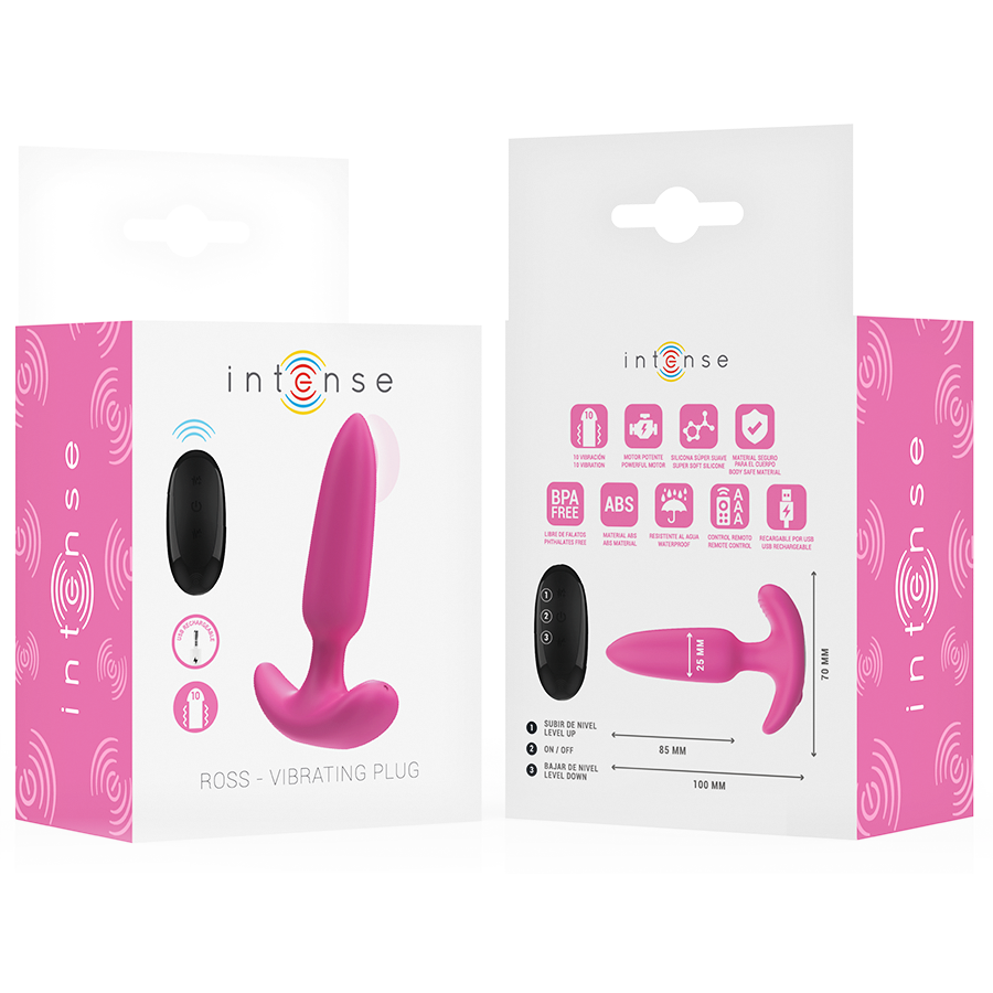 INTENSE - PLUG ANAL ROSS 10 VIBRATIONS TÉLÉCOMMANDE ROSE