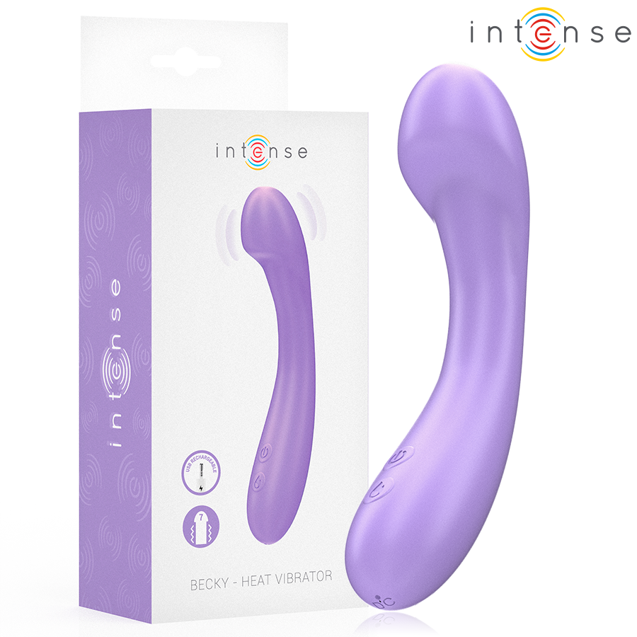 INTENSE - BECKY VIBRATOR 19 CM HEATABLE 7 VIBRATIONS PURPLE