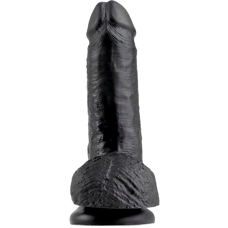 KING COCK - Gode noir avec testicules 17,8 cm