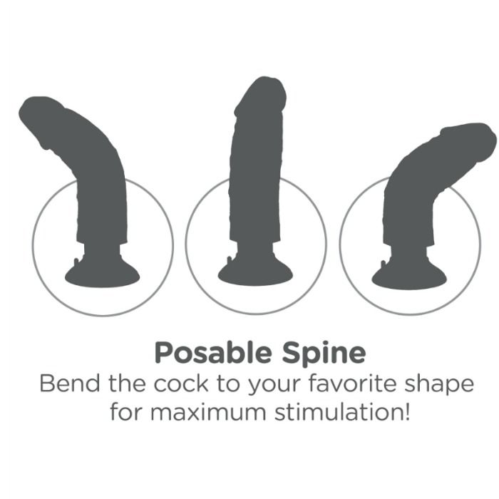 KING COCK - Pénis vibrant de 17,78 cm avec testicules en chair