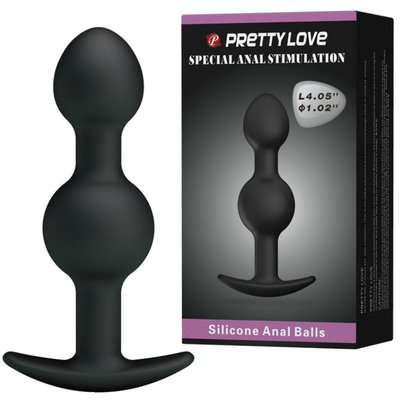 PRETTY LOVE - SPECIALE STIMULATIE SILICONEN ANALE BALLEN 10,3 CM ZWART