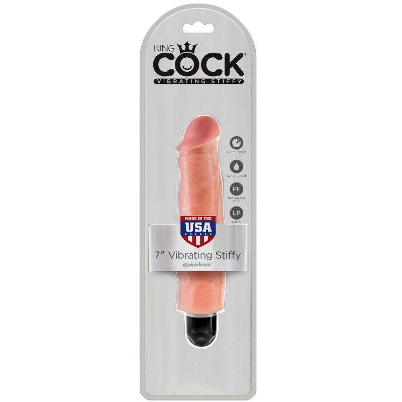 KING COCK - 17,8 CM VIBREREND STIJF VLEES