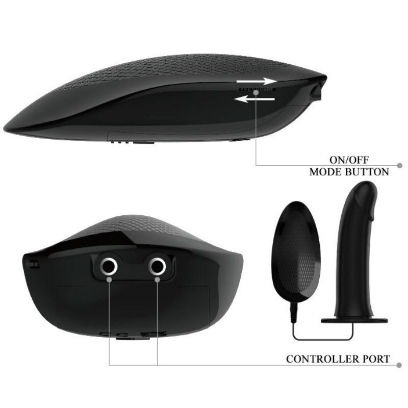 PRETTY LOVE - VITO СТРАПОН С ПОЛЫМ ДИЛДО И ВИБРАЦИЕЙ 17,3 СМ