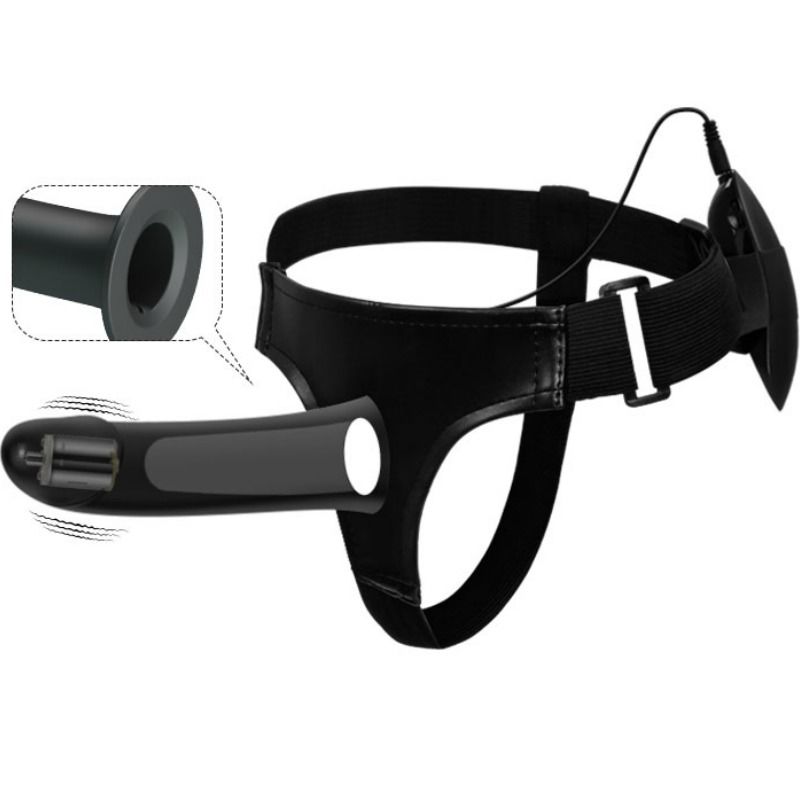 PRETTY LOVE - VITO СТРАПОН С ПОЛЫМ ДИЛДО И ВИБРАЦИЕЙ 17,3 СМ