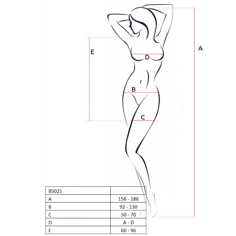 PASSIE - VROUW BS025 BODYSTOCKING ZWARTE JURKSTIJL ONE SIZE