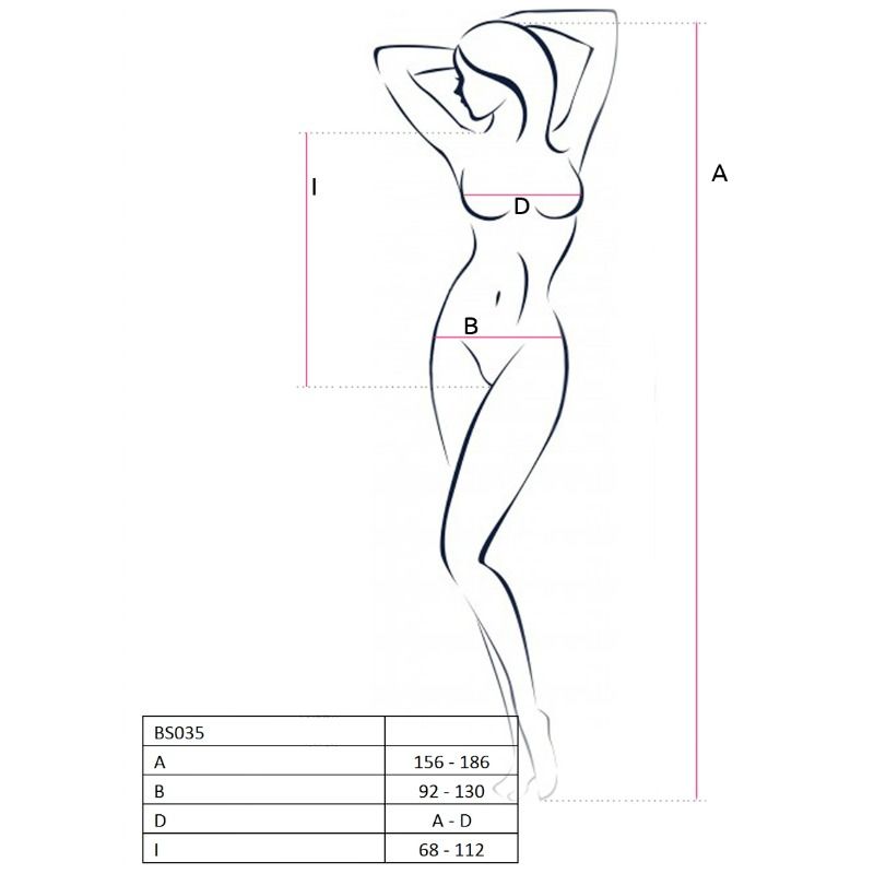 PASSION - BODYSTOCKING BLANC FEMME BS035 TAILLE UNIQUE