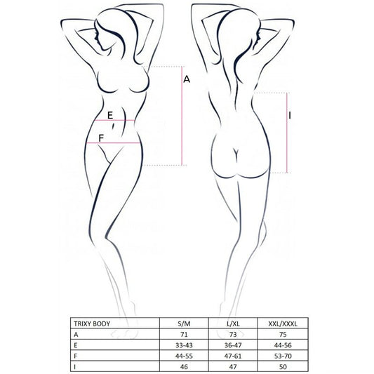 PASSION - TEDDY TRIXY NOIR POUR FEMME TAILLE S/M