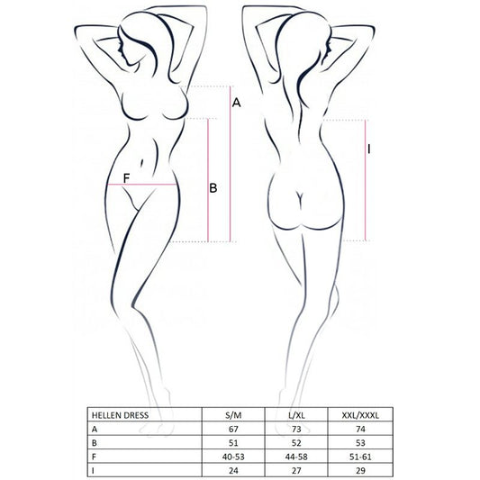 PASSION - Robe et string Hellen pour femme, taille S/M