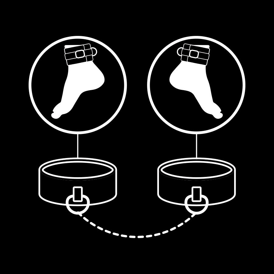 FETISH SUBMISSIVE - MANCHONS DE CHEVILLE EN CUIR VEGAN AVEC DOUBLURE NOPRÈNE