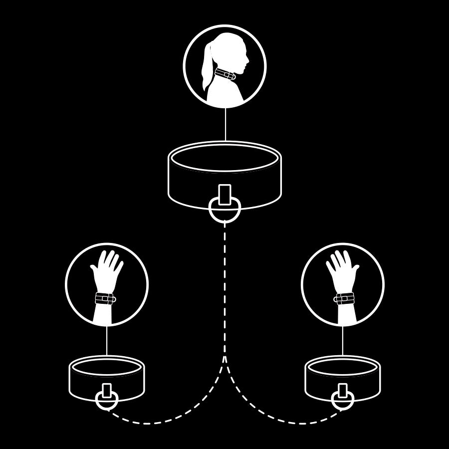 ФЕТИШ ПОКОРНОЙ - ВЕГАНСКОЕ КОЖАНОЕ ОЖЕРЕЛЬЕ И НАРУЧНИКИ С НЕПРЕНОВОЙ ПОДКЛАДКОЙ