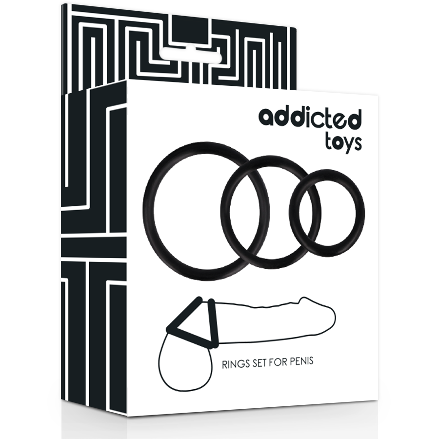 ADDICTED TOYS - RINGENSET VOOR PENIS ZWART