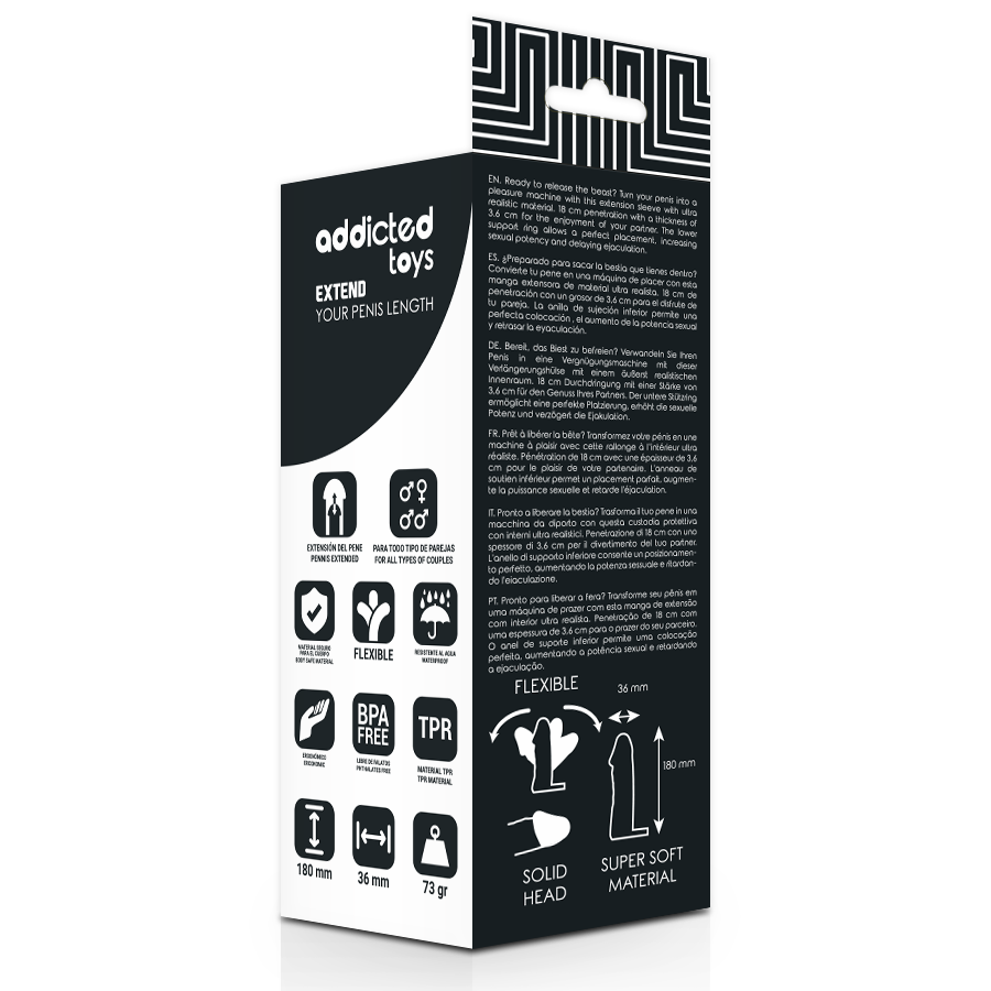 JOUETS ADDICTED - ALLONGEZ VOTRE PÉNIS DE 18 CM