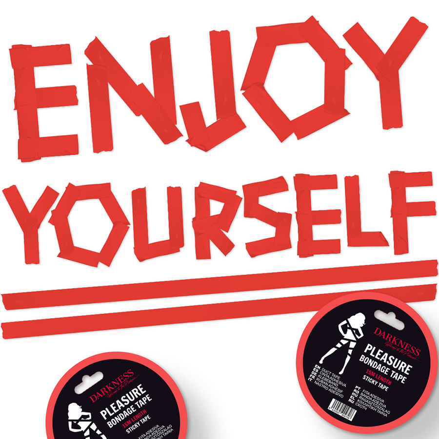 DARKNESS - Ruban adhésif rouge de bondage 15 m