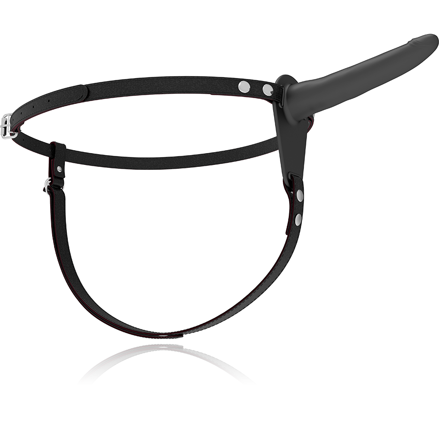 Harnais de soumission fétichiste - Silicone noir 15 cm