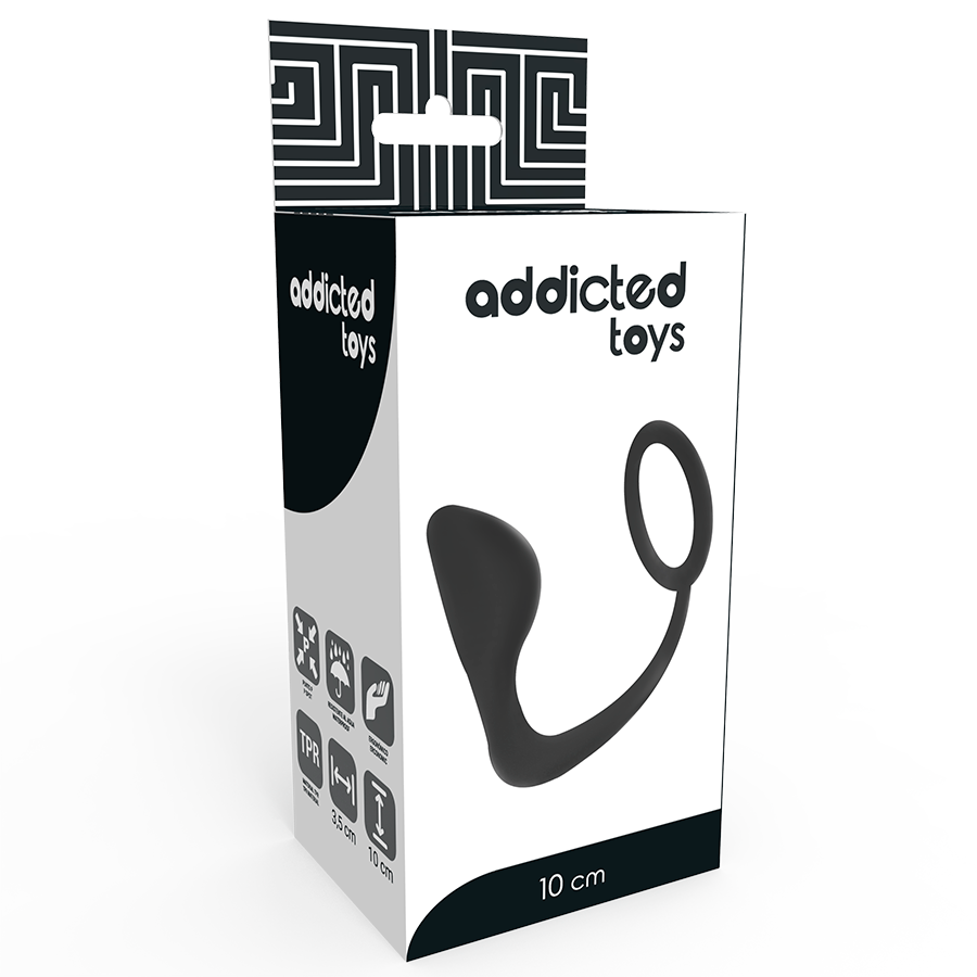 ADDICTED TOYS - ANALE PLUG MET ZWARTE PENISRING