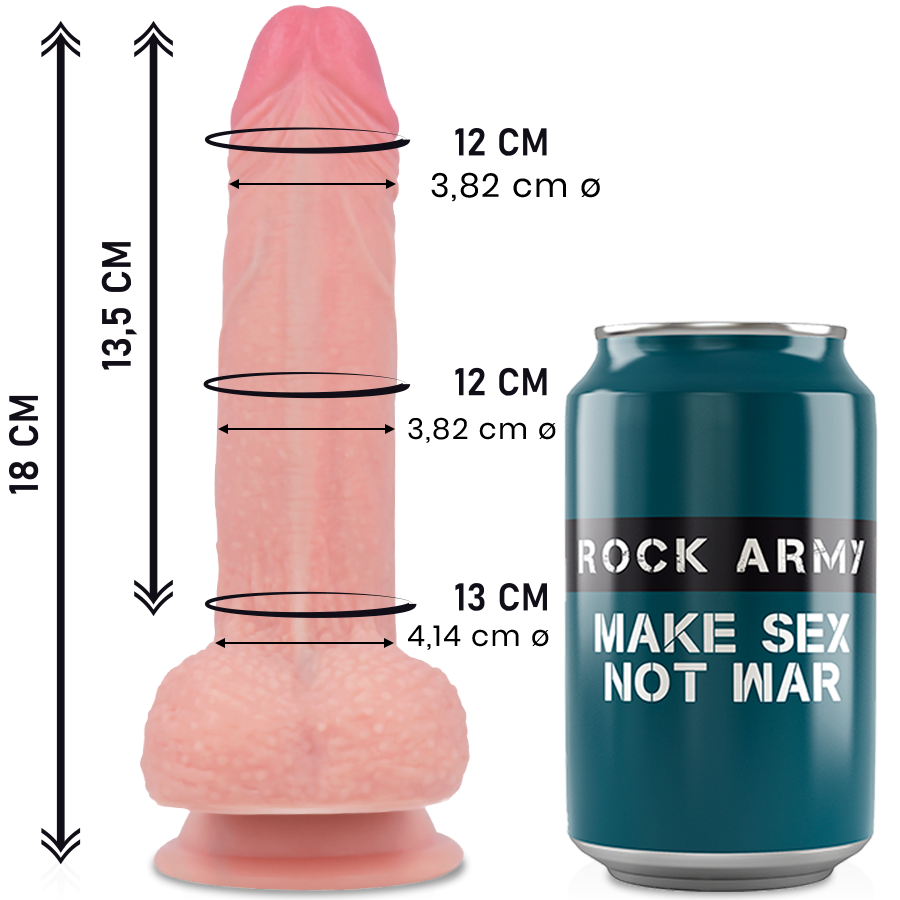 ROCKARMY - SILICONE LIQUIDE PREMIUM MUSTANG RÉALISTE 18 CM -O- 4,14 CM