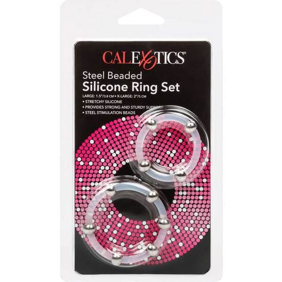 CALEXOTICS - SET VAN STALEN SILICONE RING MET KRALEN