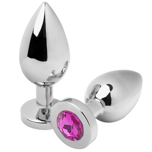 METAL HARD - ANAAL PLUG DIAMANT ROZE MEDIUM 7.62CM