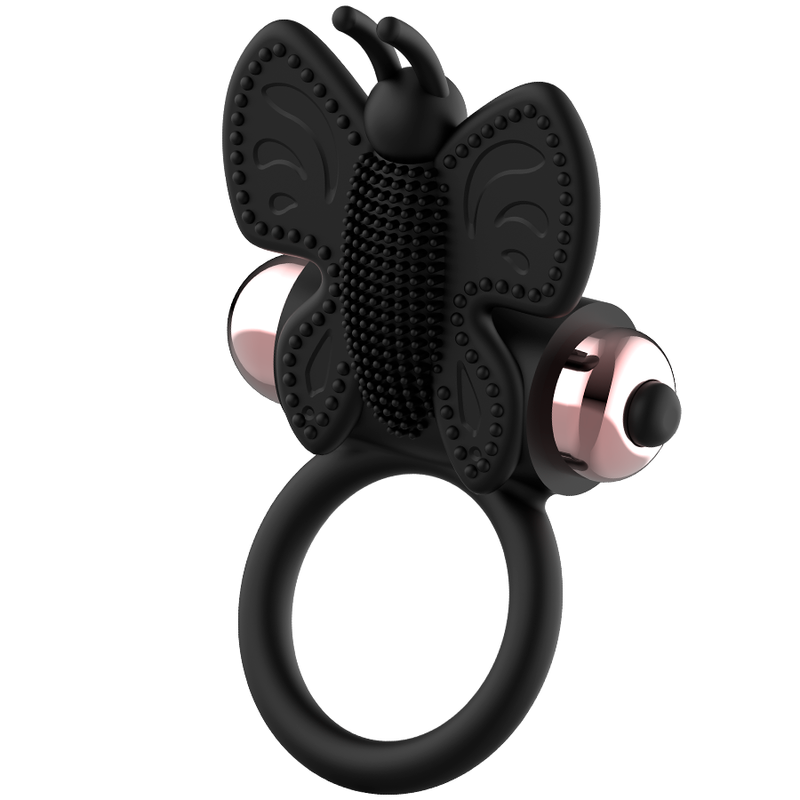 COQUETTE CHIC DESIRE - ANELLO PER IL PENE A FARFALLA CON VIBRATORE NERO/ORO