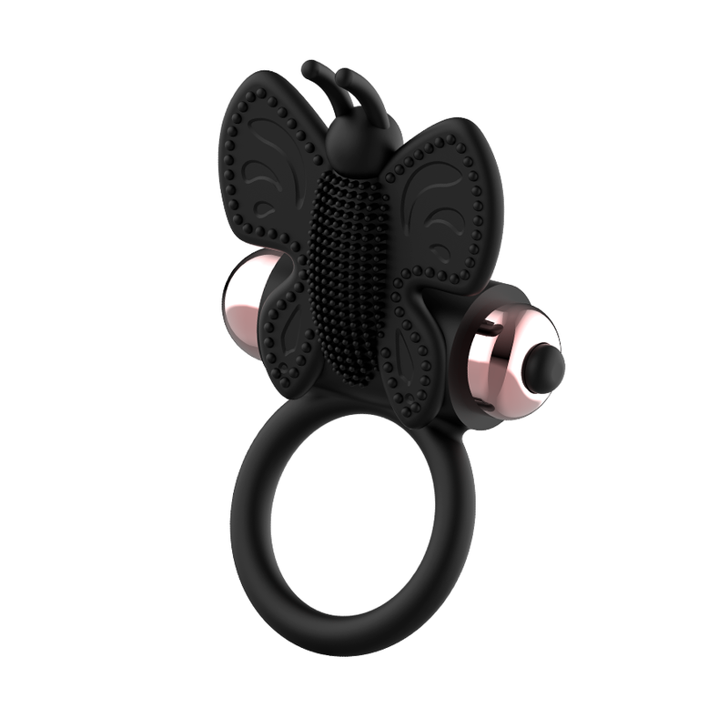 COQUETTE CHIC DESIRE - ANELLO PER IL PENE A FARFALLA CON VIBRATORE NERO/ORO