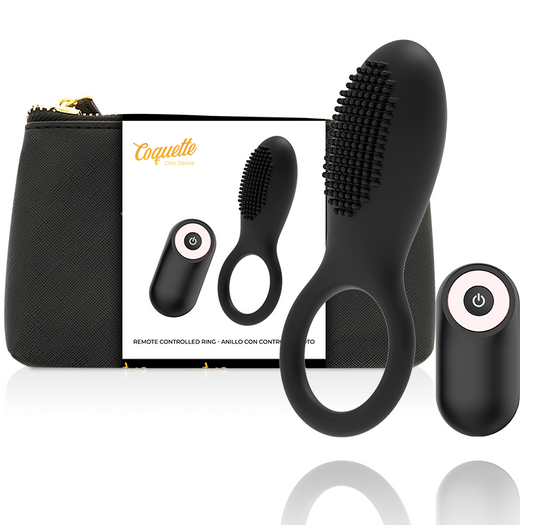 COQUETTE CHIC DESIRE - Anneau pénien rechargeable avec télécommande, noir/or