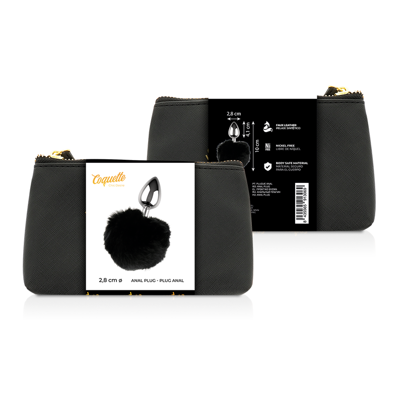 Анальная пробка Coquette Chic Desire, металлическая, размер L 2,8 x 4,1 см.