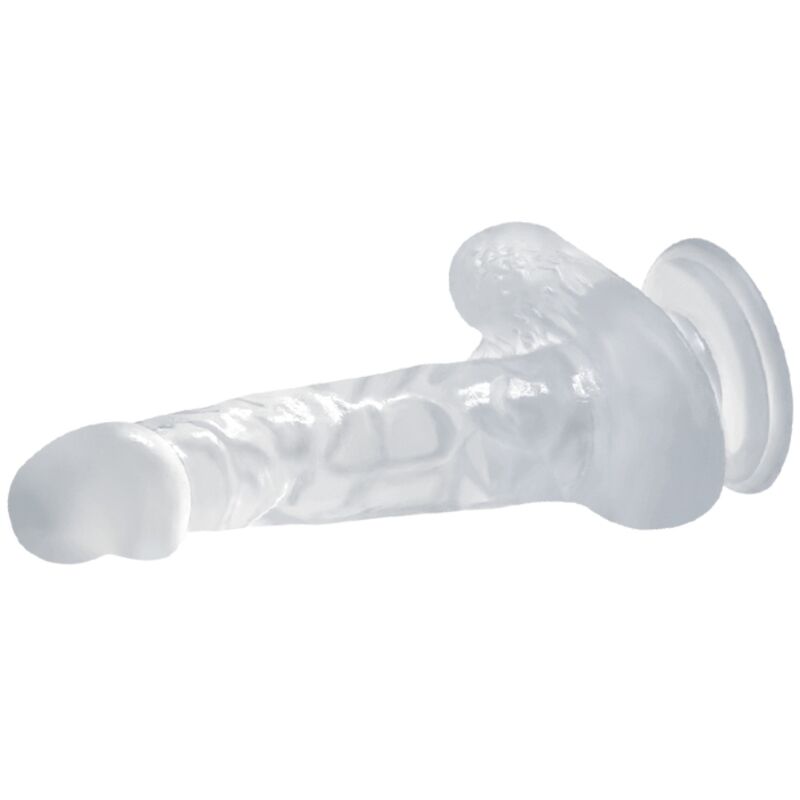 BAILE - REALISTISCHE DILDO MET ZUIGNAP EN TESTIKELEN 16,7 CM TRANSPARANT
