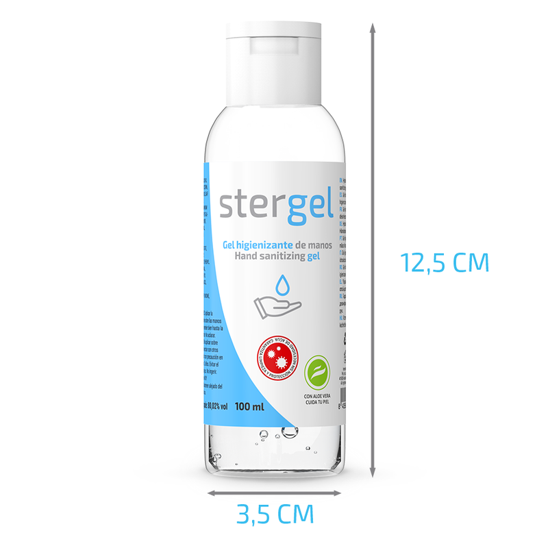 STERGEL - Gel hydroalcoolique désinfectant pour les mains à l'aloe vera 100 ml 