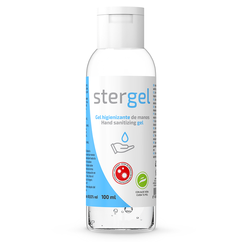 STERGEL - Gel hydroalcoolique désinfectant pour les mains à l'aloe vera 100 ml 