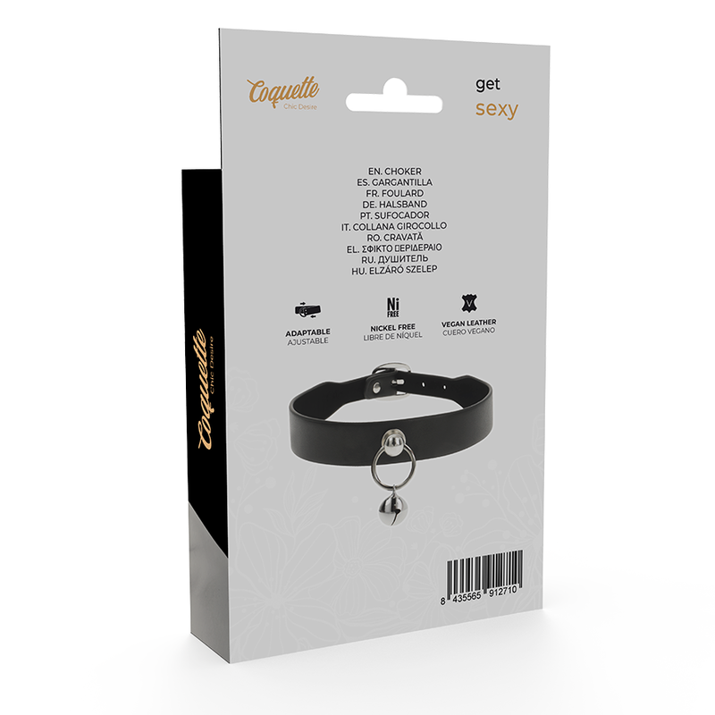 COQUETTE CHIC DESIRE - ВЕГАНСКОЕ КОЖАНОЕ ОЖЕРЕЛЬЕ, ЖЕНСКИЙ АКСЕССУАР, ПОГРЕМОЧКА/КОЛЬЦО