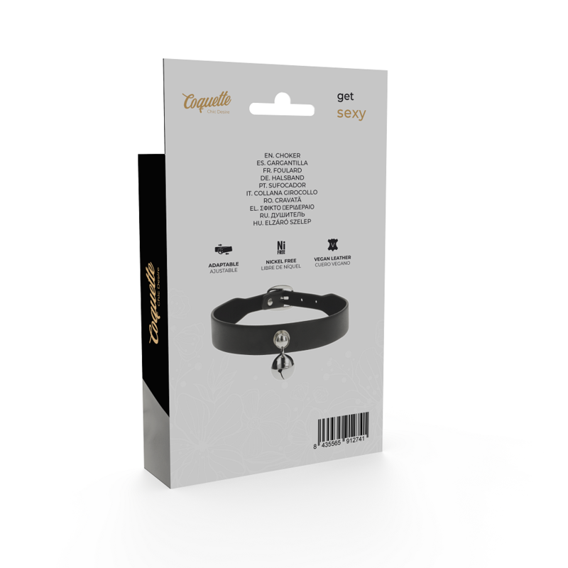 COQUETTE CHIC DESIRE - ВЕГАНСКОЕ КОЖАНОЕ ОЖЕРЕЛЬЕ, ЖЕНСКИЙ АКСЕССУАР-ПОГРЕМУЧКА