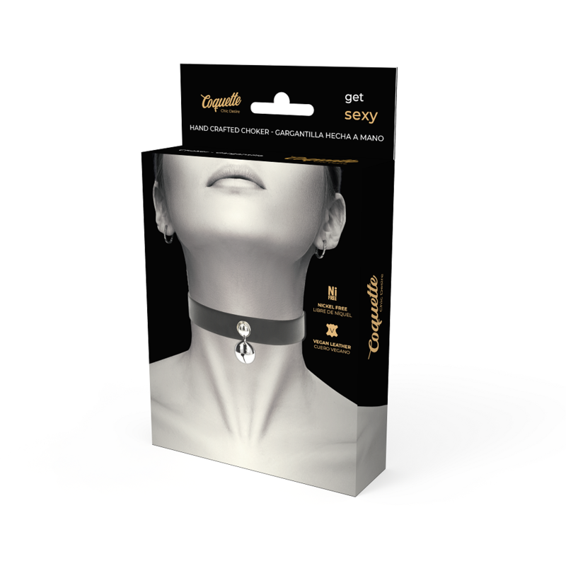 COQUETTE CHIC DESIRE - ВЕГАНСКОЕ КОЖАНОЕ ОЖЕРЕЛЬЕ, ЖЕНСКИЙ АКСЕССУАР-ПОГРЕМУЧКА