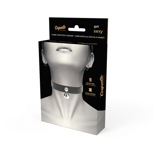 COQUETTE CHIC DESIRE - ВЕГАНСКОЕ КОЖАНОЕ ОЖЕРЕЛЬЕ, ЖЕНСКИЙ АКСЕССУАР-ПОГРЕМУЧКА