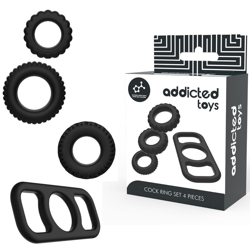 ADDICTED TOYS - ENSEMBLE DE 4 ANNEAUX PÉNIS