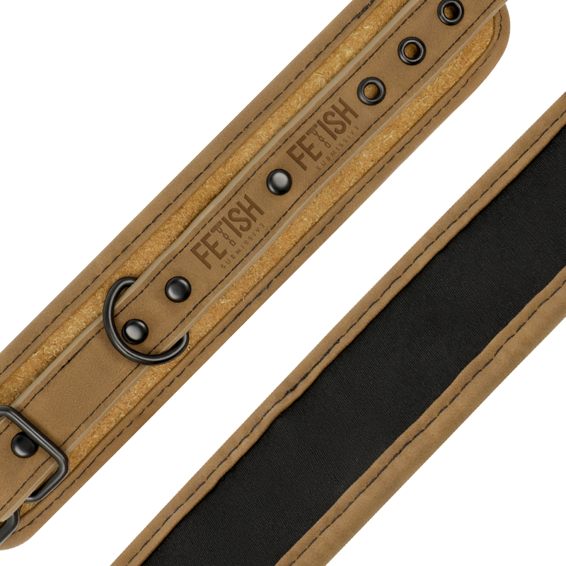 FETISH SUBMISSIVE ORIGEN - VEGAN LEDEREN ENKELBOEIEN MET NEOPREEN VOERING