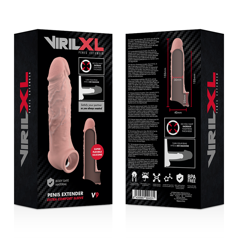VIRILXL - SILICONE LIQUIDE V9 EXTENSION NATURELLE DU PÉNIS