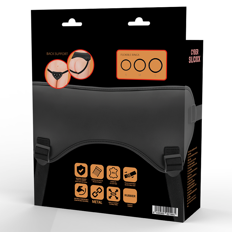 CYBER SILICOCK - IMBRACATURA CON CINTURINO E 3 ANELLI GRATUITI