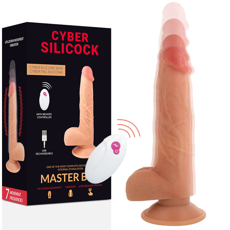 CYBER SILICOCK - REALISTISCHE MEESTER MET AFSTANDSBEDIENING BEN 23,88 CM -O- 4,3 CM