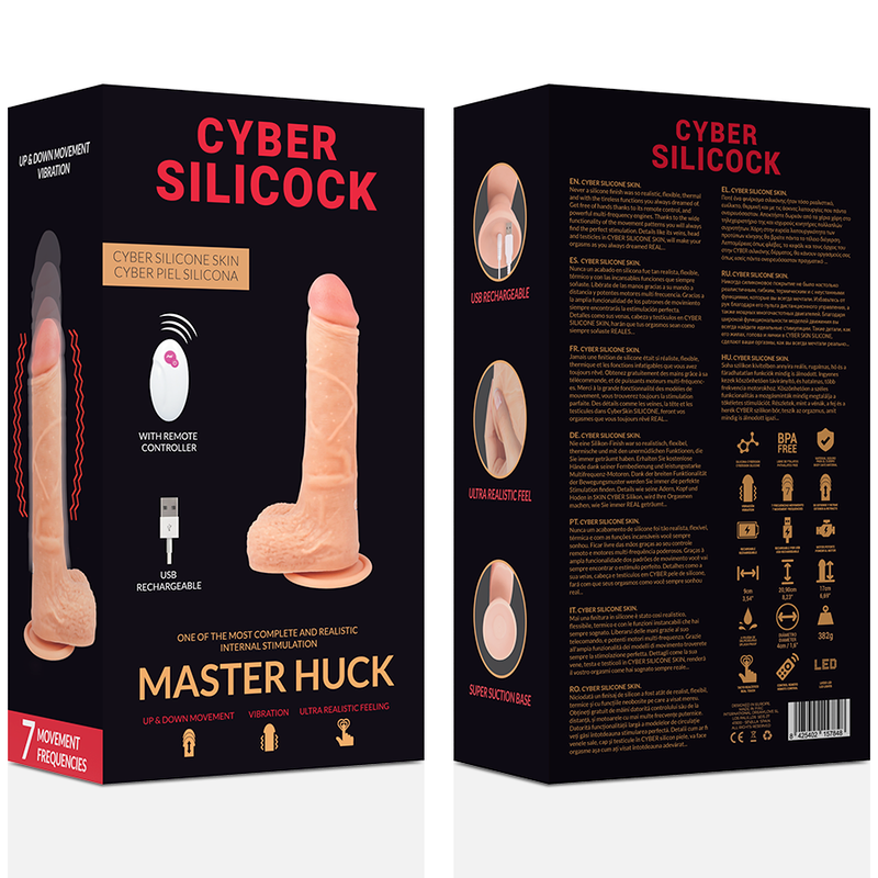 CYBER SILICOCK - AFSTANDSBEDIENING REALISTISCHE MEESTER HUCK 20,9 CM -O- 4 CM