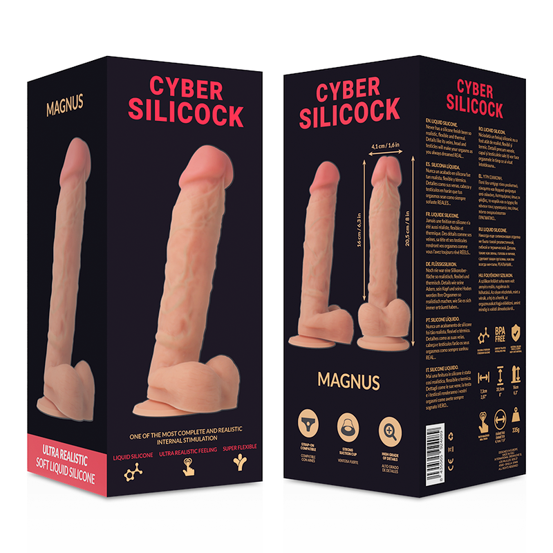 CYBER SILICOCK - PÉNIS EN SILICONE LIQUIDE SOUPLE ULTRA RÉALISTE 20,5 CM -O- 4,1 CM