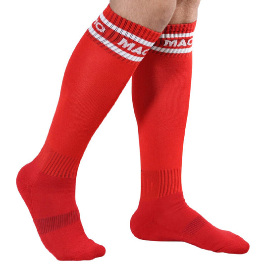 MACHO - Chaussettes longues taille unique rouges