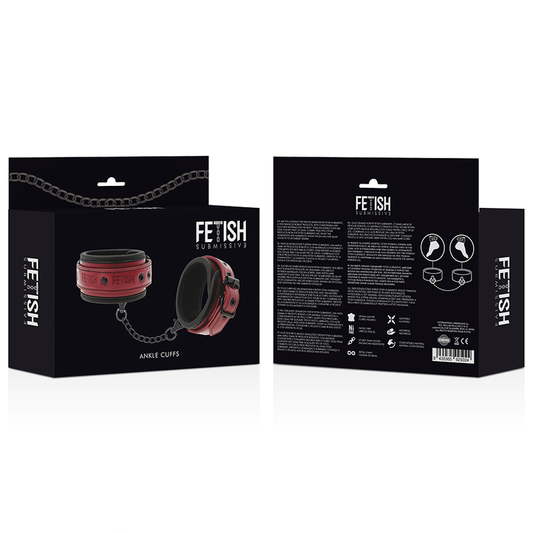 MENOTTES DE CHEVILLE EN CUIR VEGAN AVEC DOUBLURE EN NÉOPRÈNE POUR CHAMBRE NOIRE FÉTICHISTE SOUMISE