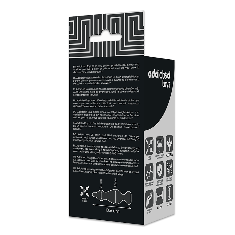 ADDICTED TOYS - ANALE SEKSUELE PLUG 13,6 CM ZWART